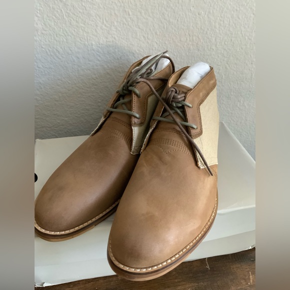 HUSH PUPPIES Devon Hamlin Chukka Taup Leather/Canvas Ret $169 Sz 10 main image 4